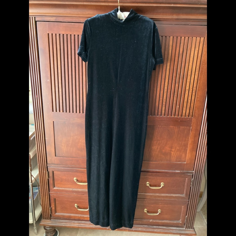 Casual Corner Vintage Velvet Jumpsuit Pantsuit Med